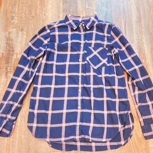 J. Crew Navy and Pink Checkered Men's Shirt
